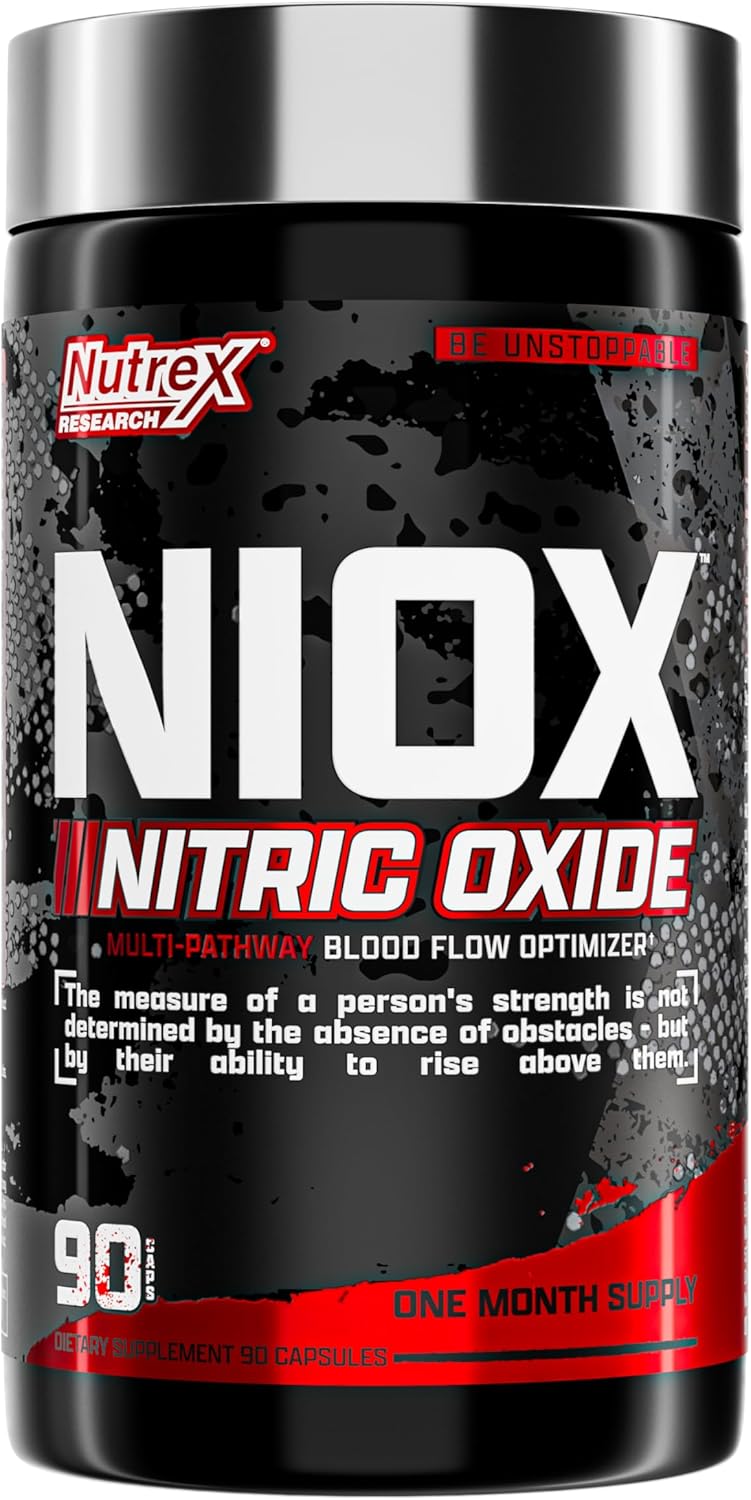Nutrex Research NIOX Extreme Pumps NO3-T Arginine Nitrate Supplement - Pre-Workout Booster with Vitamin C and AstraGin for Muscle Pump and Endurance - 90 Capsules