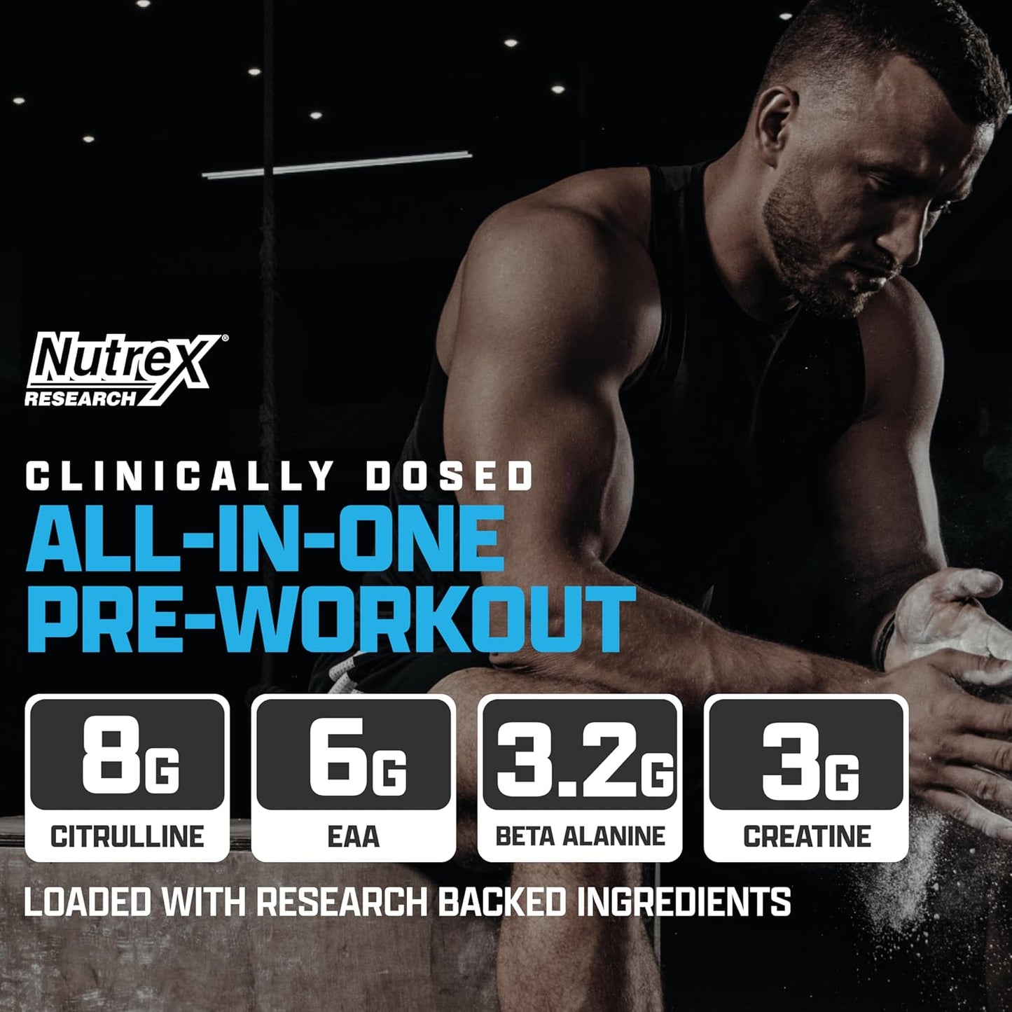 Nutrex Research Outlift Clinical Pre Workout Powder - Clinically Dosed with Creatine, Citrulline, EAA for Energy, Performance, Pump - Men & Women - 22 Servings, Blueberry Lemonade