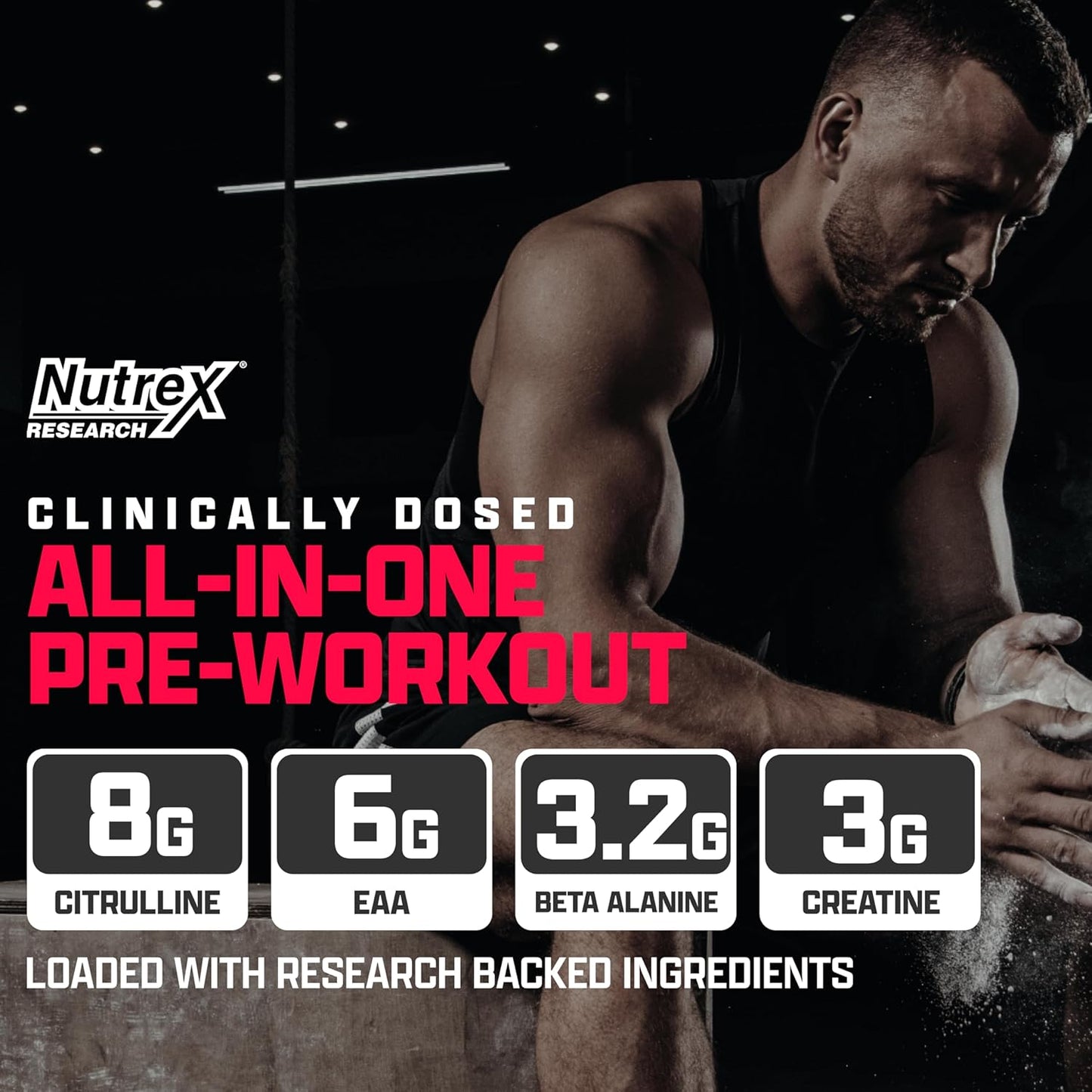 Nutrex Research Outlift Clinical Pre Workout Powder - Clinically Dosed with Creatine, 8G Citrulline, EAA - Energy, Performance, Pump Supplement for Men & Women - Fruit Punch Flavor (22 Servings)