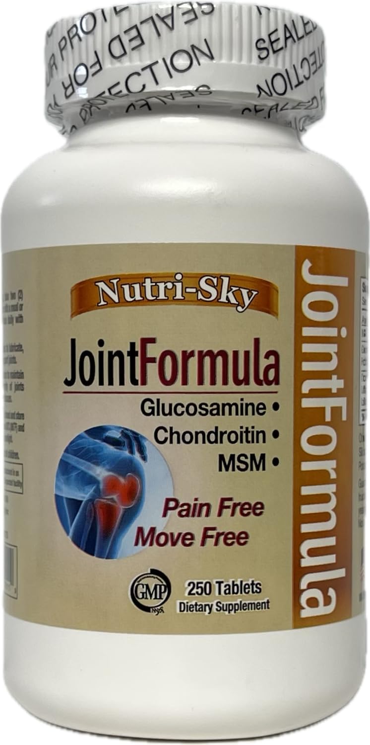 Nutri-Sky Glucosamine Chondroitin MSM 250 Tablets for Healthy Joints & Cartilage - Joint Comfort & Flexibility, USA-Made