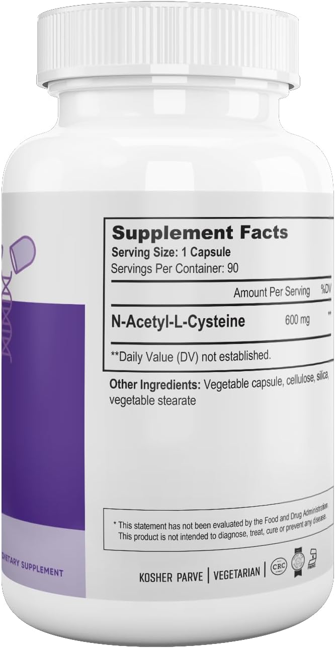 Nutri-Supreme NAC 600mg Dietary Supplement Capsules for Liver and Immune Support