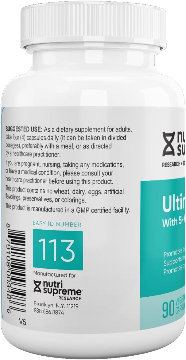 Nutri-Supreme Ultimate Calm with 5-HTP for Quality Sleep - Natural Mood Support - 90 Capsules