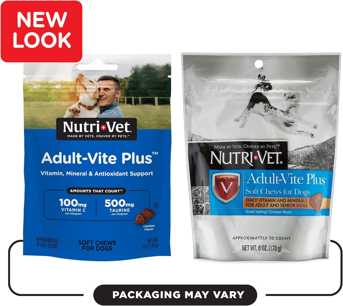 Nutri-Vet Adult-Vite Plus Soft Chews for Dogs - 70 Count - 6 Ounces - Everyday Health Support with Vitamins & Minerals