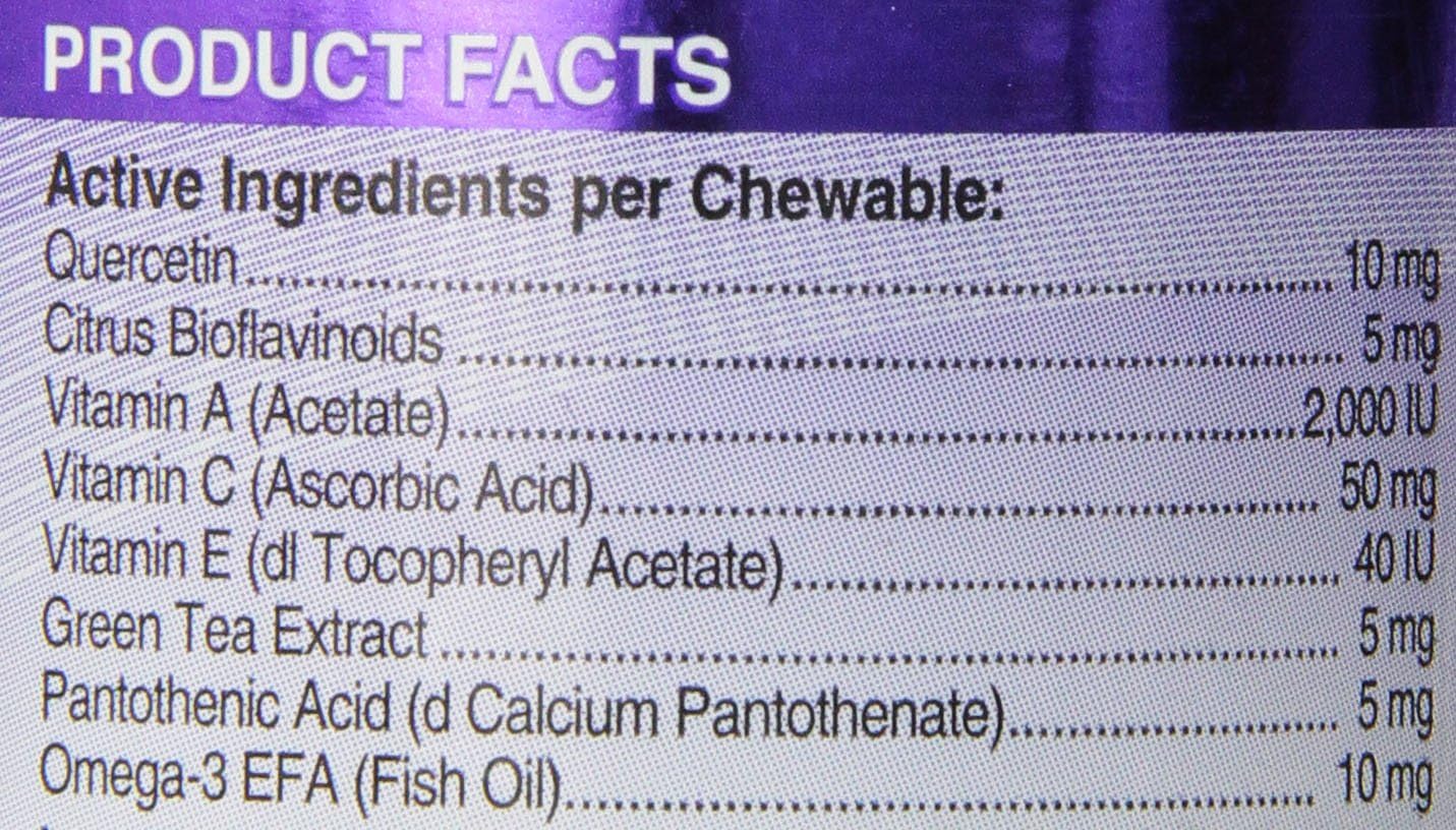 Nutri-Vet Allerg-Eze Chewables for Dogs - Antioxidants and Omega-3s - Supports Respiratory & Skin - 60 Count