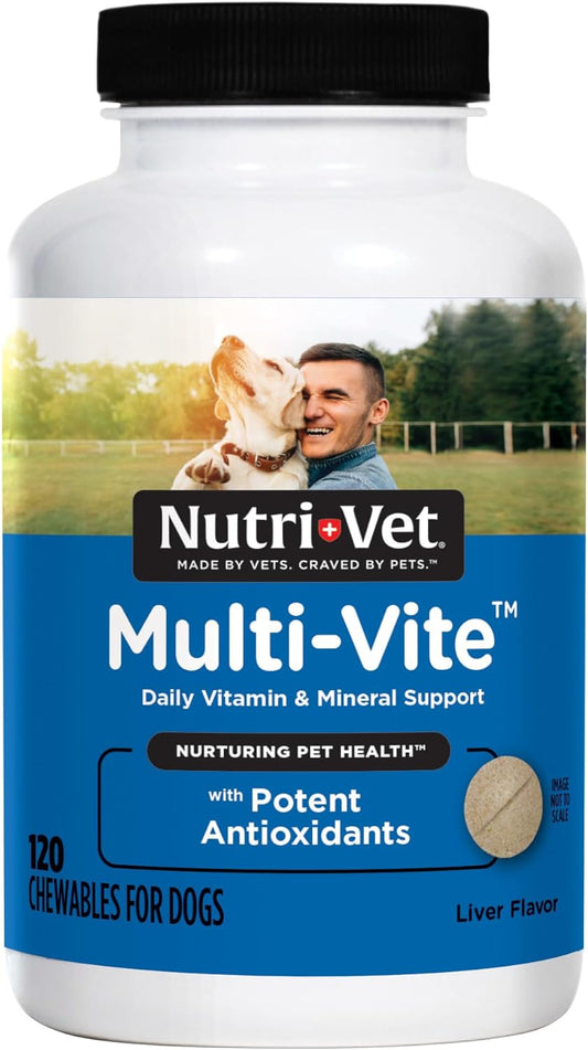 Nutri-Vet Multi-Vite Chewables for Adult Dogs | 120 Count | Daily Vitamins and Minerals for Peak Health