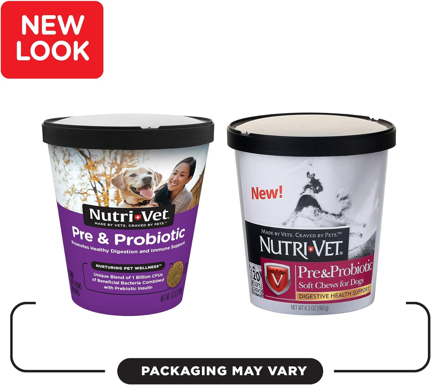 Nutri-Vet Pre and Probiotic Soft Chews for Dogs - 120 Tasty Digestive Health Support Chews