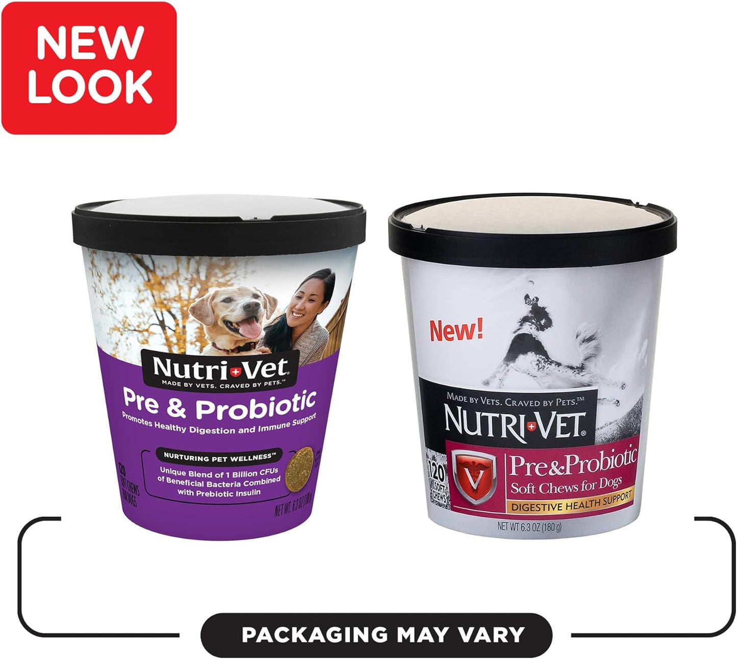 Nutri-Vet Pre and Probiotic Soft Chews for Dogs - 120 Tasty Digestive Health Support Chews