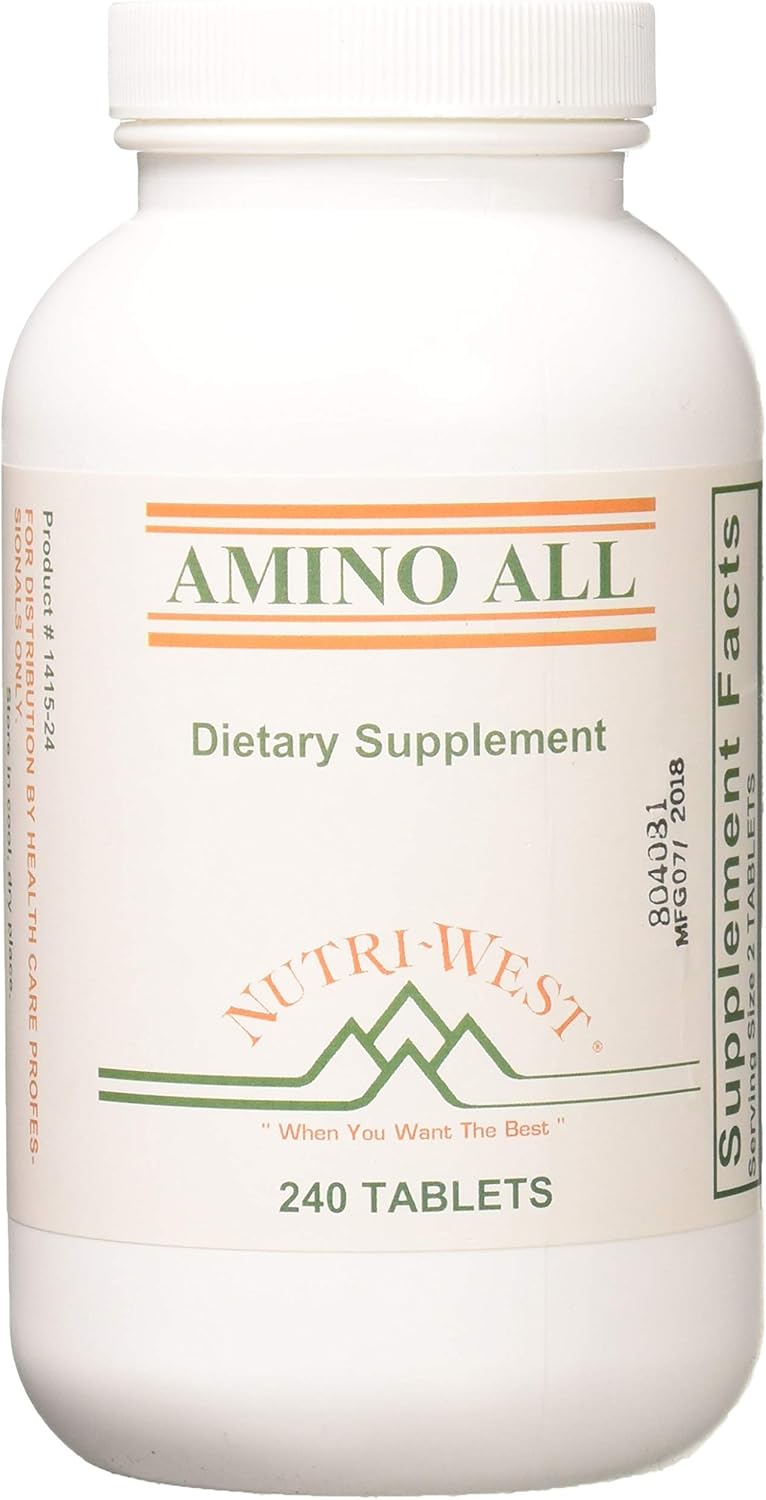 Nutri-West Amino All Tablets - 240 Count - Essential Amino Acids Supplement for Optimal Health