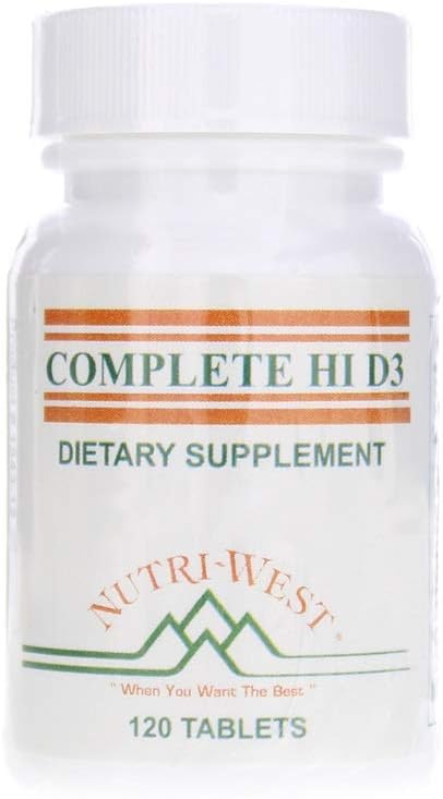 Nutri-West Hi D3 Tablets - 120 Count - Vitamin D Supplement for Overall Wellness and Immune Support