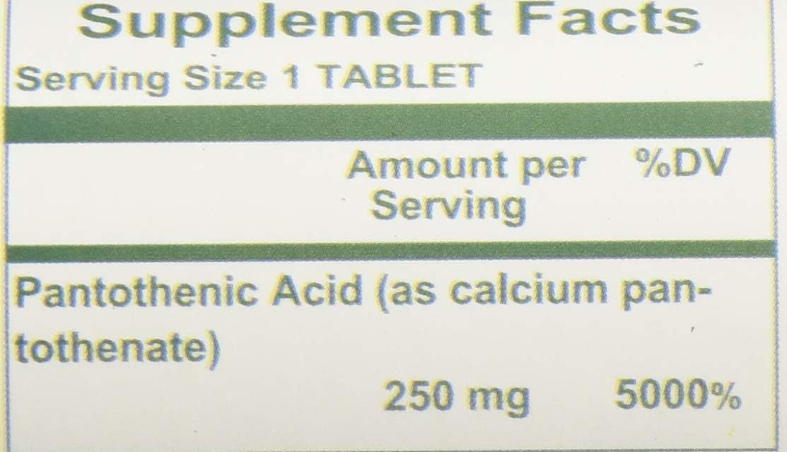 Nutri-West Pantothenic Acid Tablets - 90 Count Bottle
