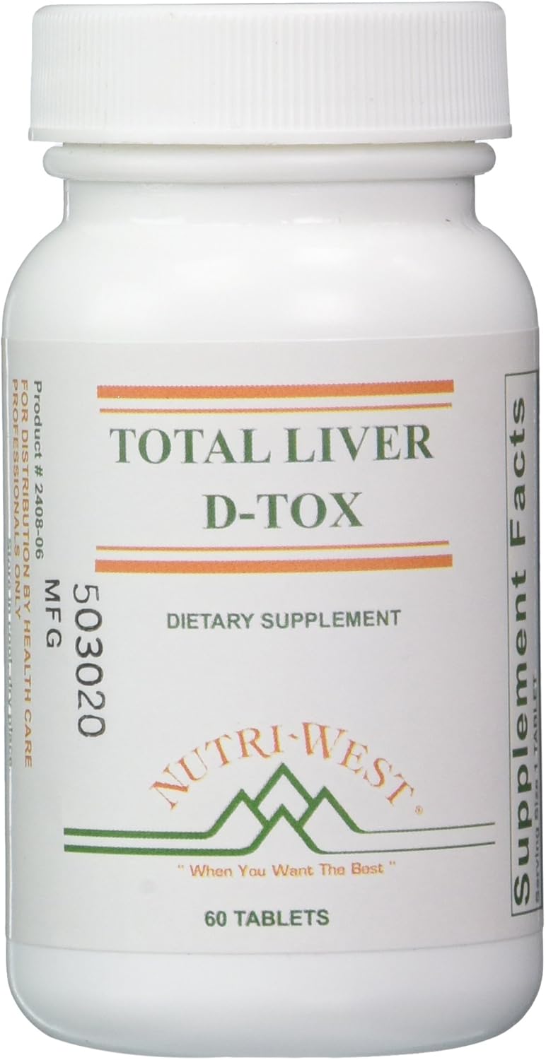 Nutri-West Total Liver Detox Supplement - 60 Tablets, Natural Formula