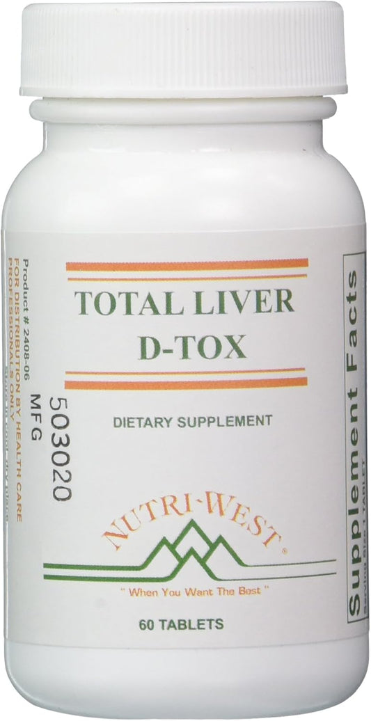 Nutri-West Total Liver Detox Supplement - 60 Tablets, Natural Formula