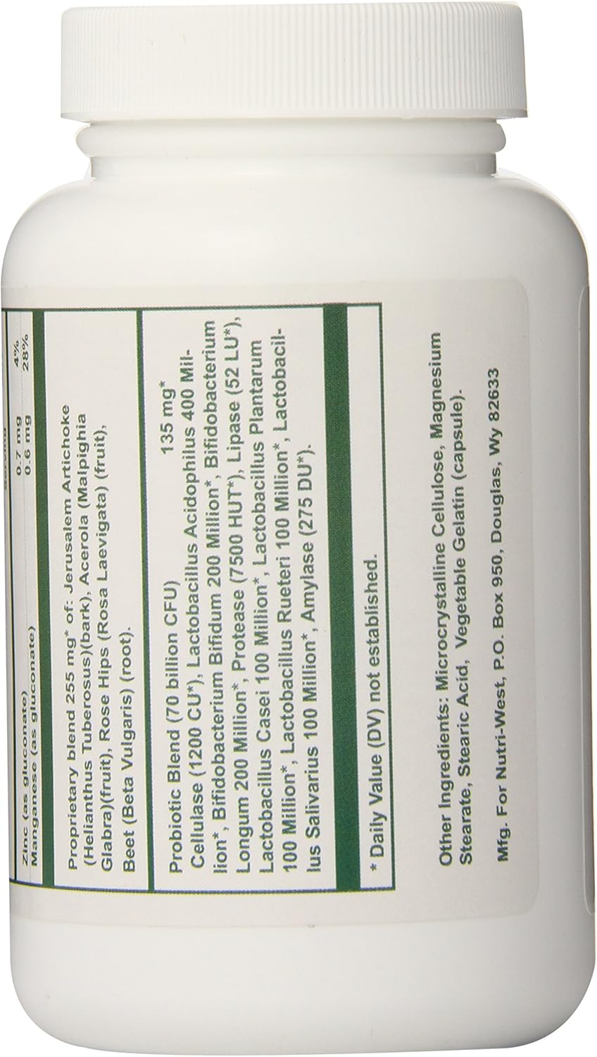 Nutri-West Total Probiotics 120 Capsules, 2.4 oz - Digestive Health Supplement