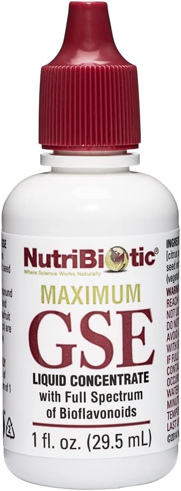 NutriBiotic Maximum GSE Liquid Extract - 1 Oz Premium Grapefruit Seed Concentrate with Bioflavonoids - Vegan, Gluten Free, Non-GMO & Potent