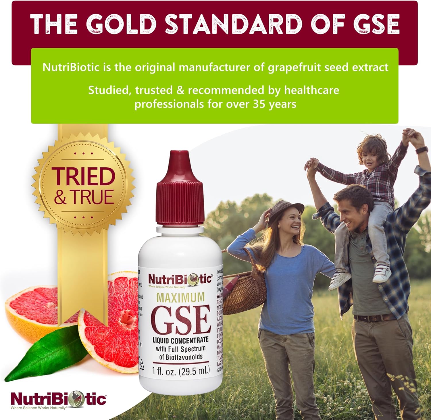 NutriBiotic Maximum GSE Liquid Extract - 1 Oz Premium Grapefruit Seed Concentrate with Bioflavonoids - Vegan, Gluten Free, Non-GMO & Potent