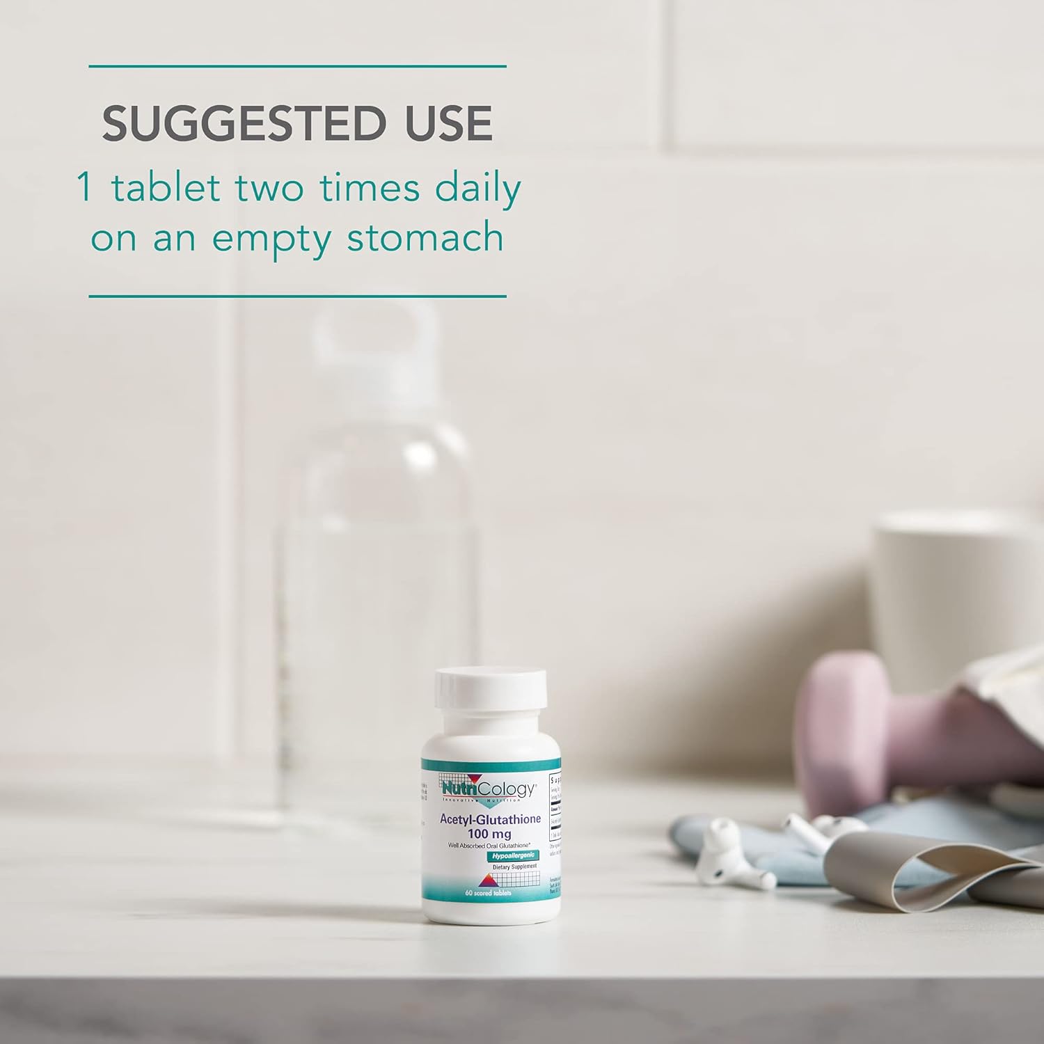 Nutricology Acetyl-Glutathione 100 mg Supplement - 60 Count for Immune Support, Oral Glutathione with Superior Absorption