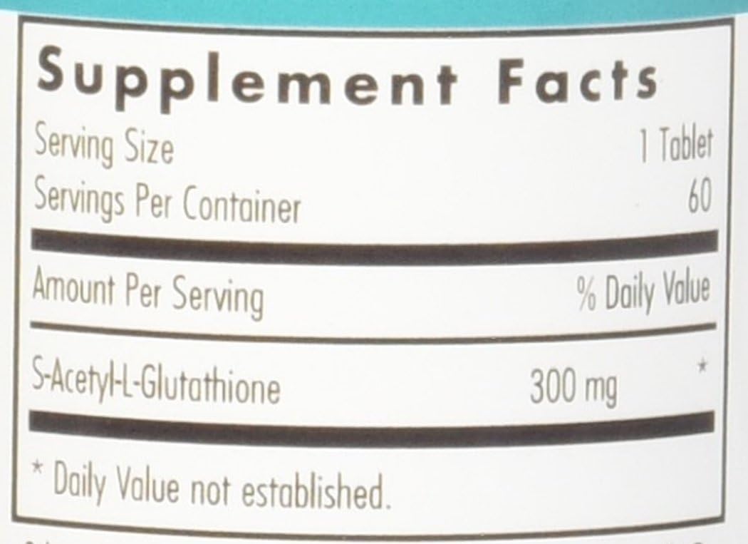 Nutricology Acetyl-Glutathione 300mg Supplement - S-Acetyl-L-Glutathione for Immune Support - 60 Tablets