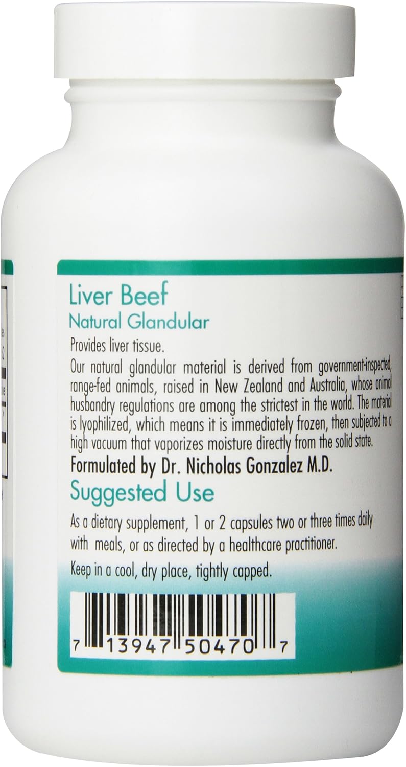 Nutricology Liver Beef Supplement, 125 Vegetable Capsules - Supports Liver Health and Function