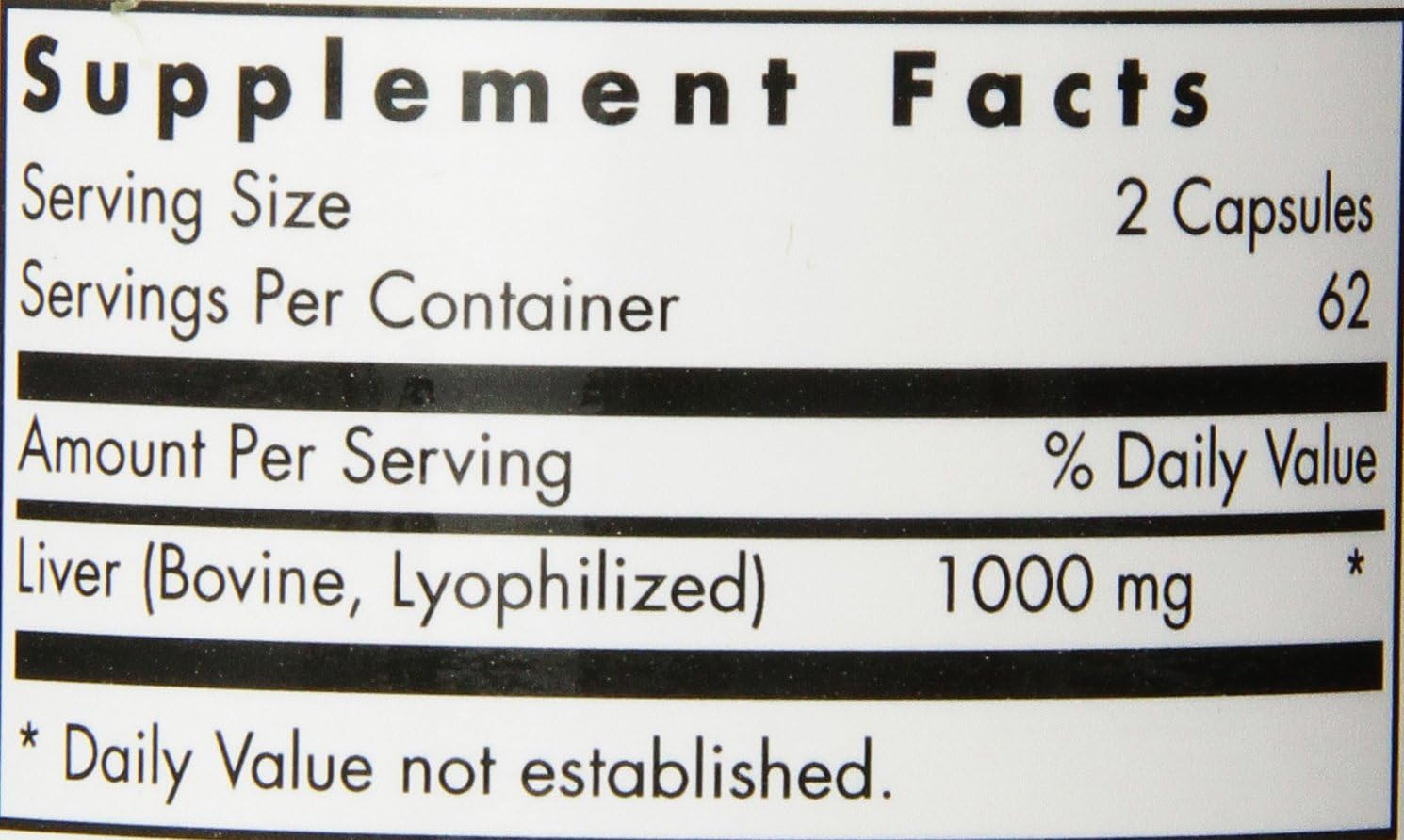 Nutricology Liver Beef Supplement, 125 Vegetable Capsules - Supports Liver Health and Function