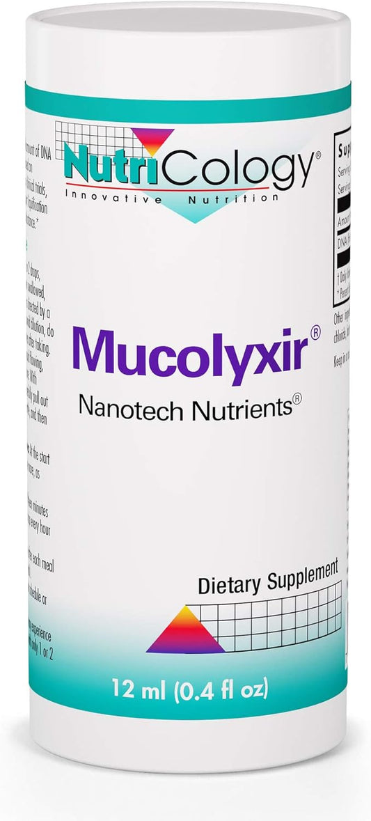 Nutricology Mucolyxir Supplement - Natural Mucus Relief for Lungs, Microdose DNA, Wild Pacific Salmon - 0.4 Fl Oz Liquid Drops