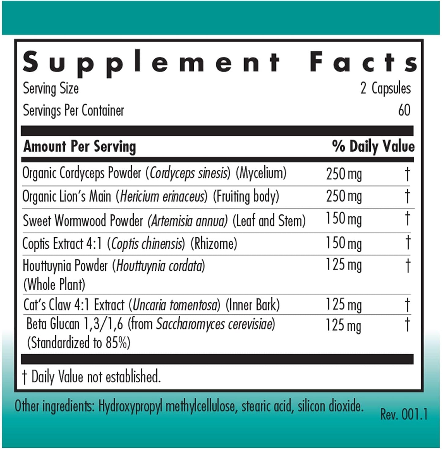 Nutricology Mushroom Complex Supplement with Lions Mane & Cordyceps - 120 Vegetarian Capsules