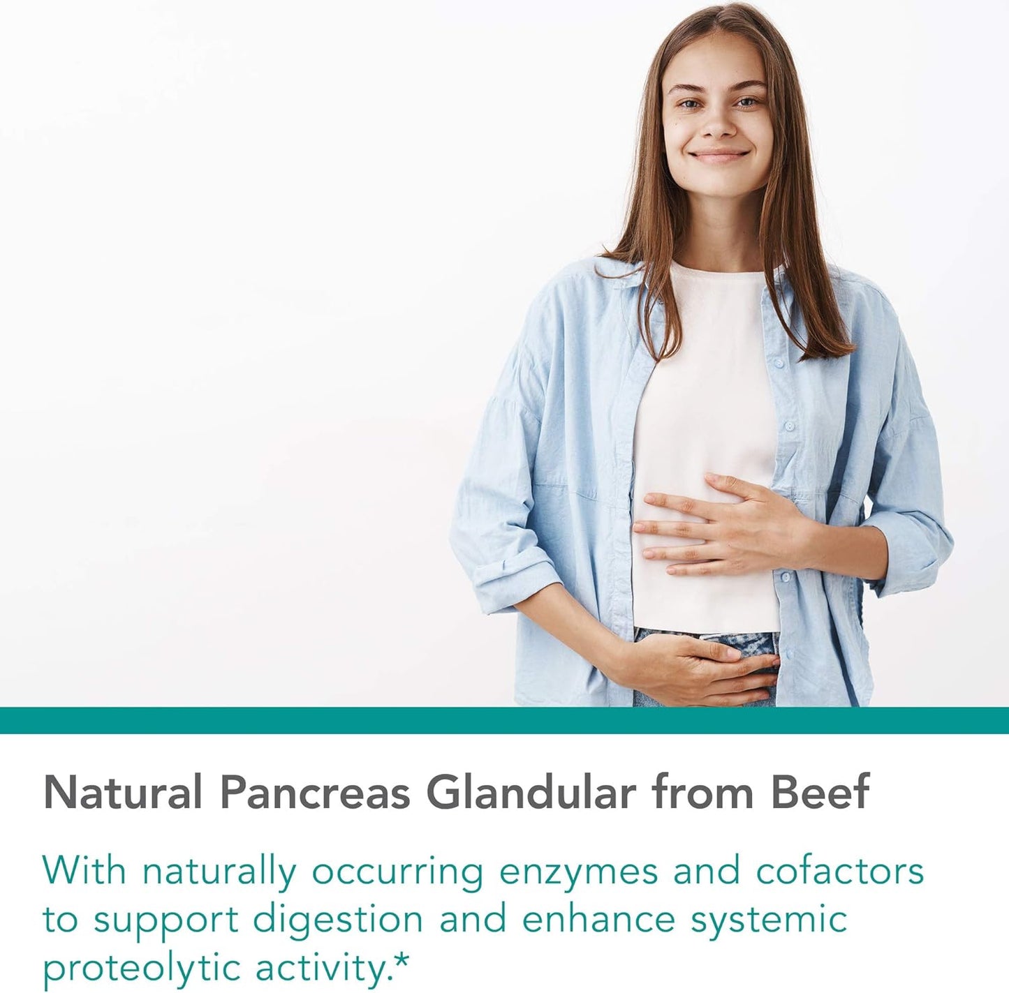 Nutricology Pancreas Pork 425mg Supplement - Natural Pancreatic Enzymes for Digestion - 60 Capsules