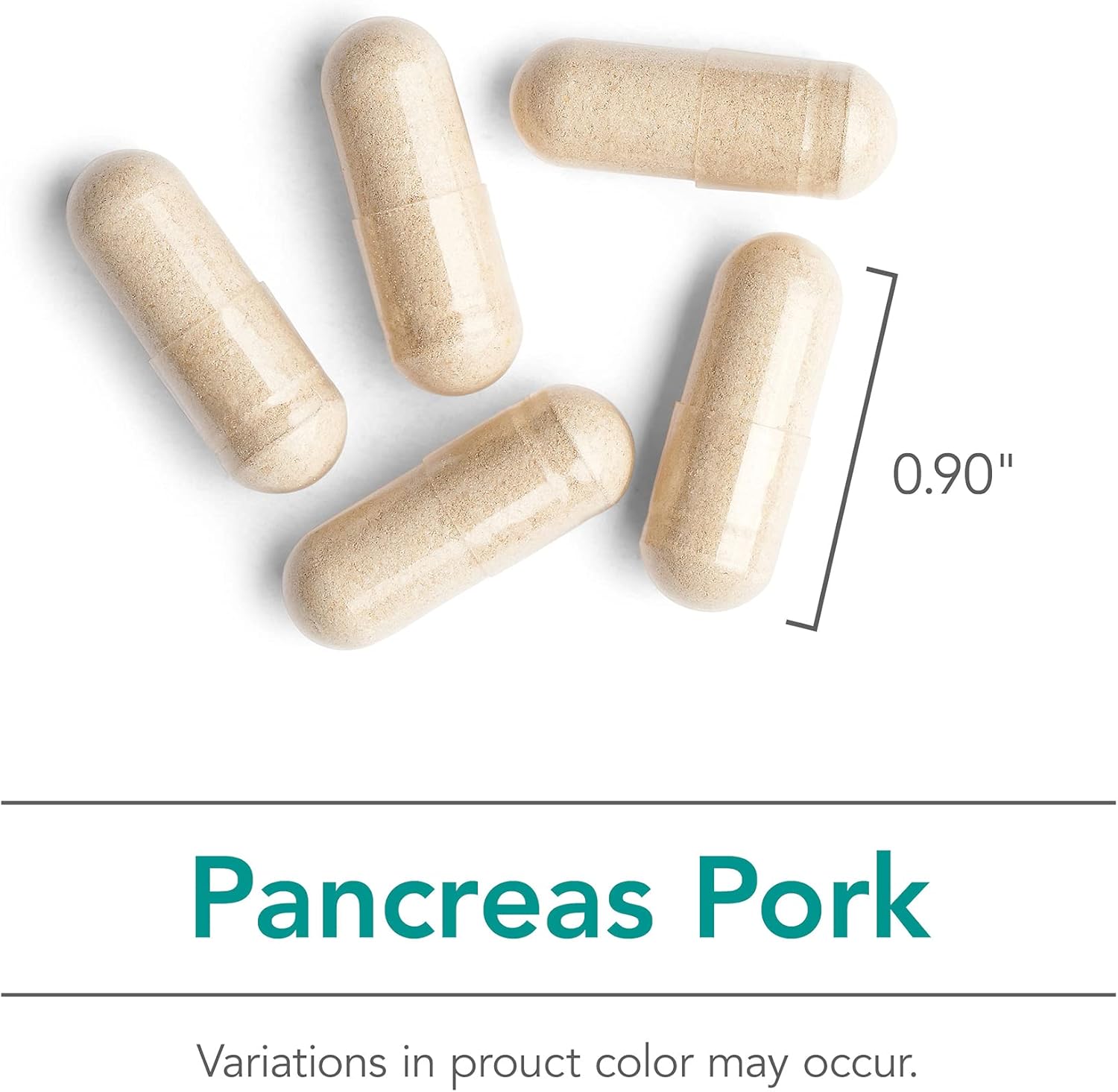 Nutricology Pancreas Pork 425mg Supplement - Natural Pancreatic Enzymes for Digestion - 60 Capsules