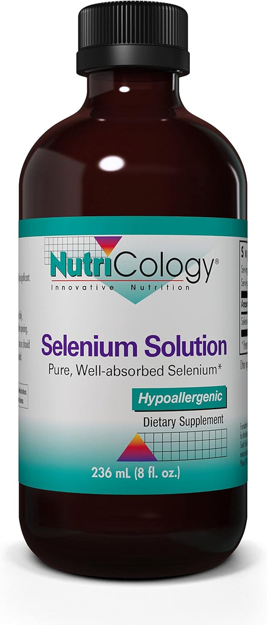 Nutricology Selenium Solution - 100mcg Thyroid Support Antioxidant Liquid Supplement - 8 Fl Oz