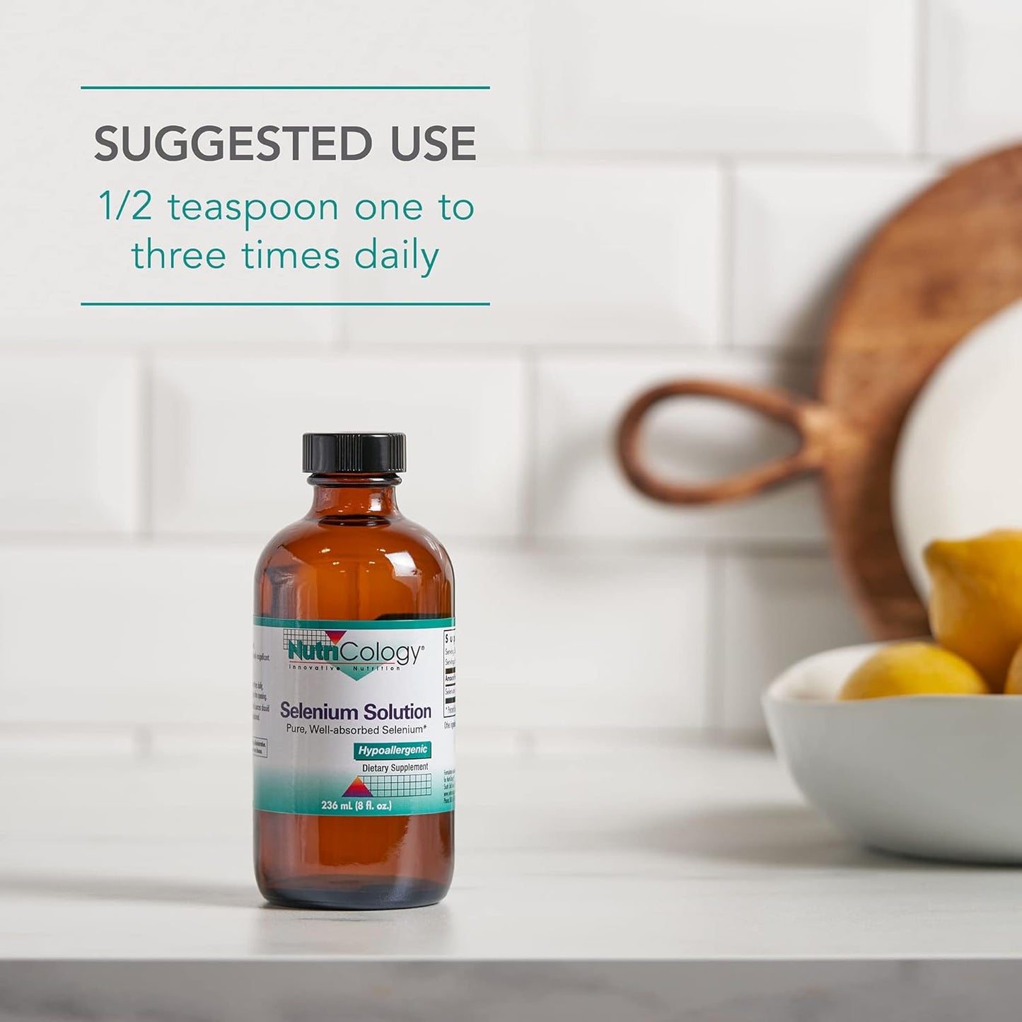 Nutricology Selenium Solution - 100mcg Thyroid Support Antioxidant Liquid Supplement - 8 Fl Oz