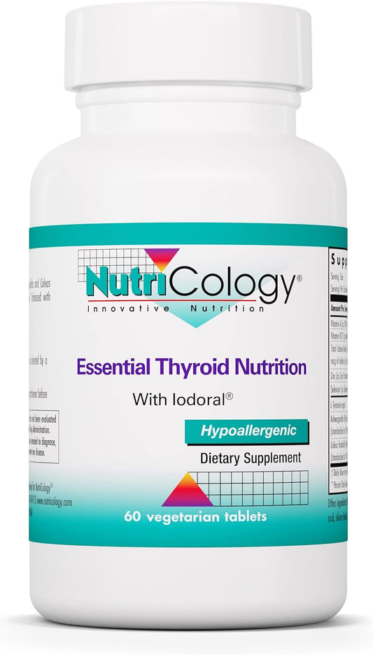 Nutricology Thyroid Nutrition with Iodoral - 60 Count Thyroid Support Supplement for Men & Women, Iodine Complex for Thyroid Health