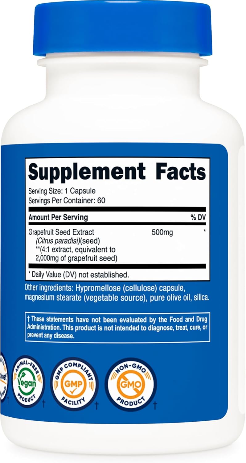 Nutricost 2,000mg Grapefruit Seed Extract - 60 Vegetarian Capsules, Gluten-Free & Non-GMO