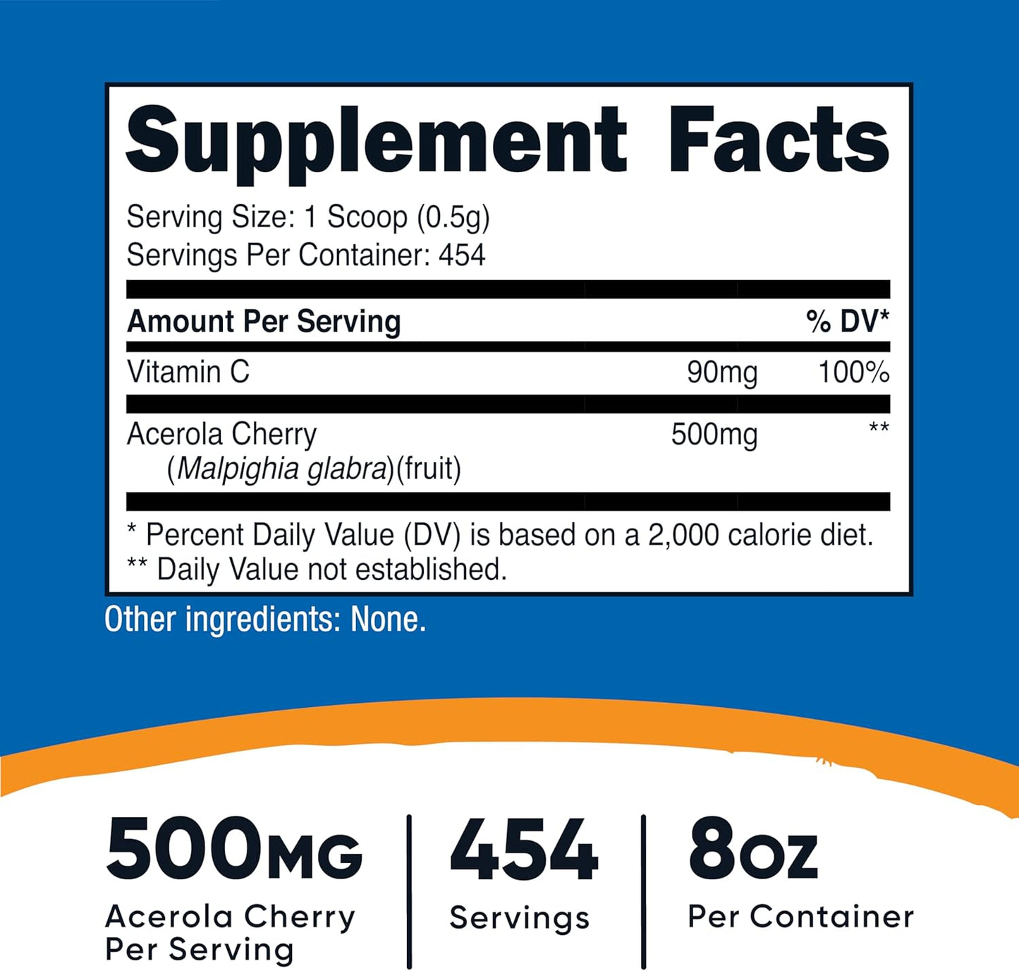 Nutricost Acerola Cherry Powder - Natural Vitamin C Supplement 0.5 LB - Gluten Free & Non-GMO