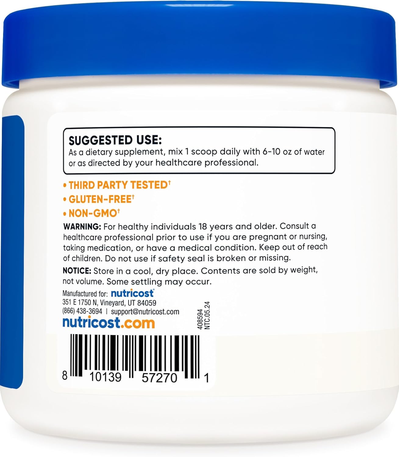 Nutricost Acerola Cherry Powder - Natural Vitamin C Supplement 0.5 LB - Gluten Free & Non-GMO