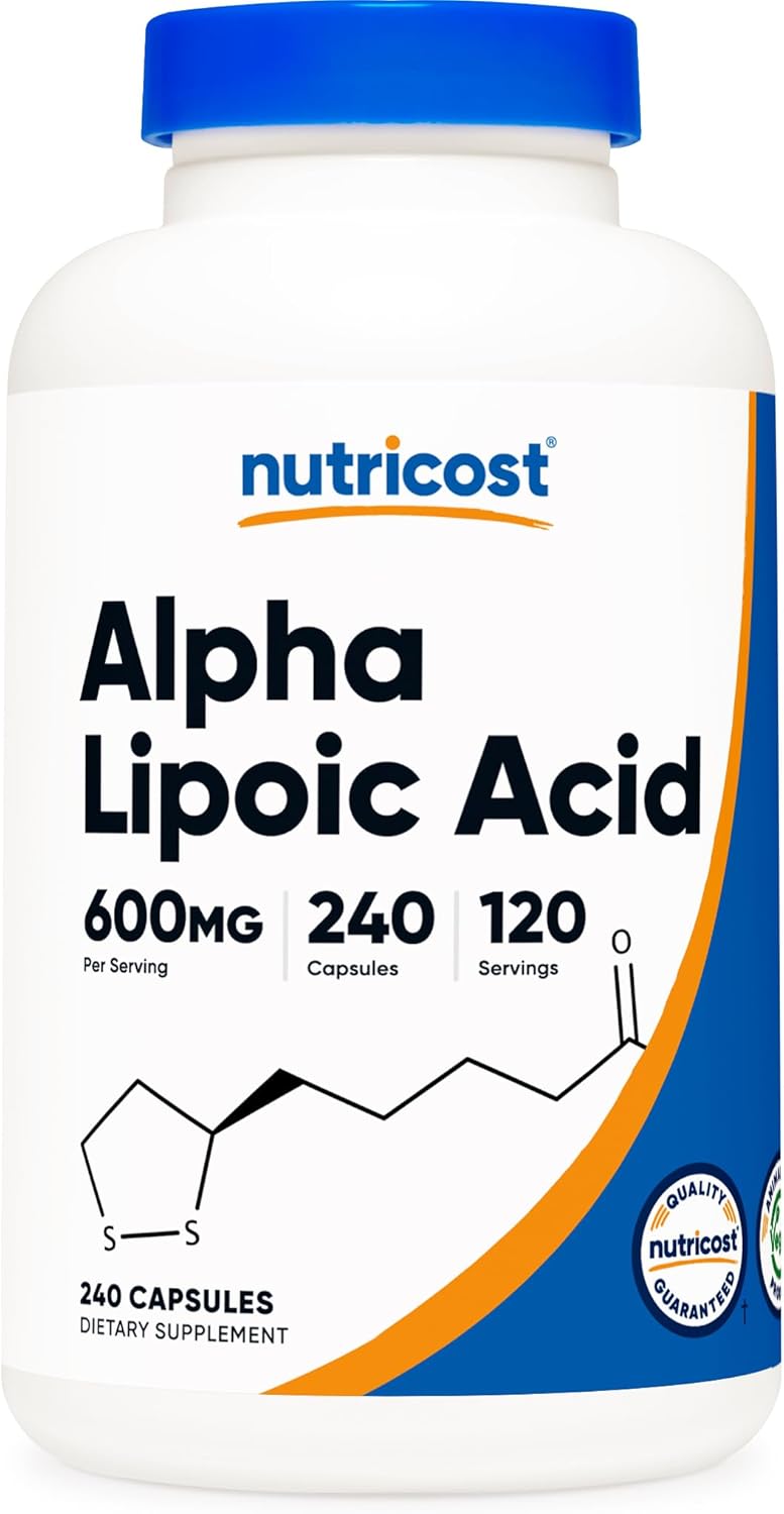 Nutricost Alpha Lipoic Acid 600mg - 240 Capsules, Gluten-Free, Vegetarian, Non-GMO, Soy-Free