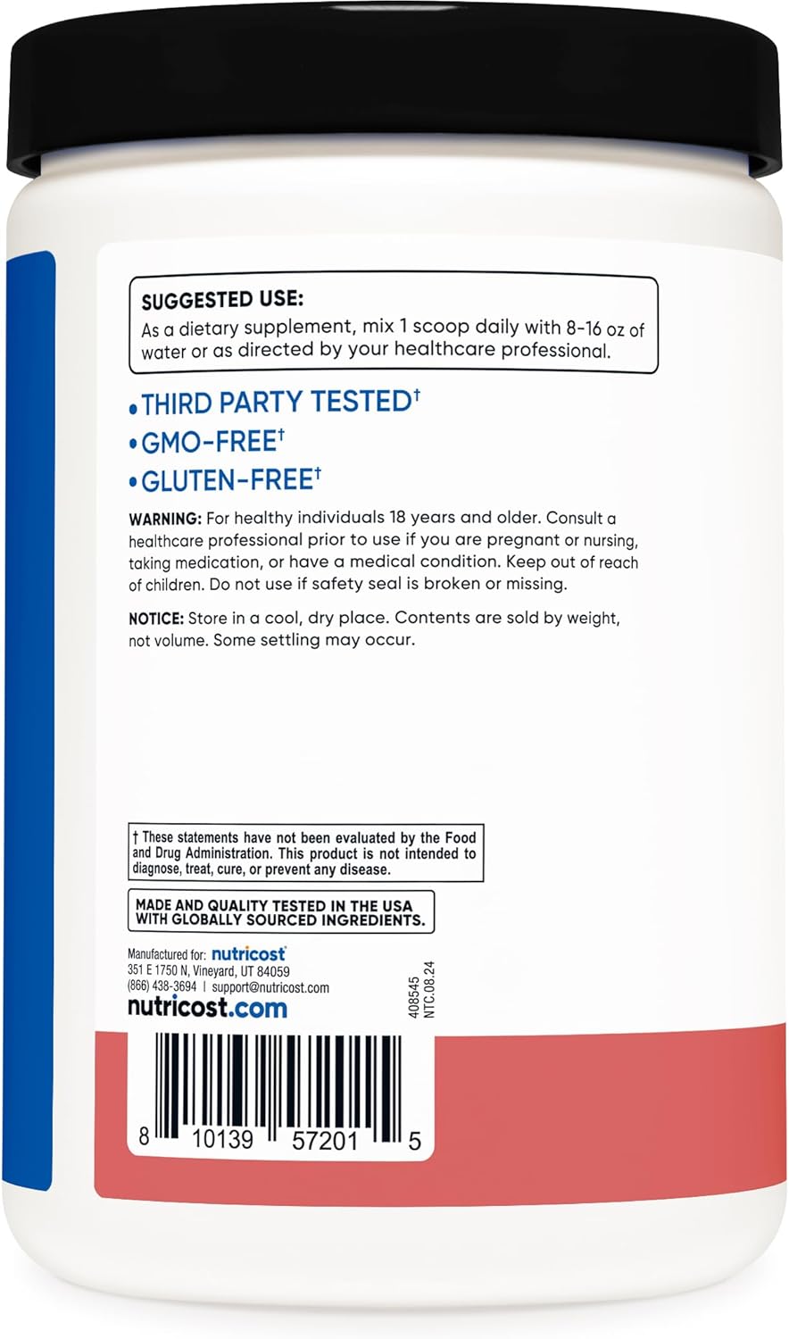 Nutricost BCAA Hydration Powder, Raspberry Lemonade Flavor, 30 Servings - BCAA with Hydration Complex - Gluten-Free, Non-GMO