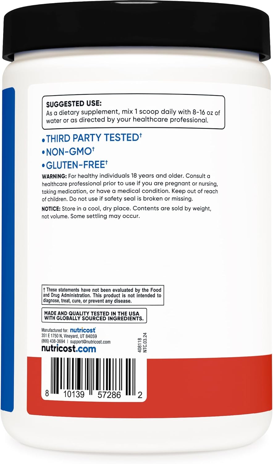 Nutricost BCAA Hydration Powder Tropical Punch 30 Servings - Amino Acids Hydration Complex - Gluten-Free, Non-GMO
