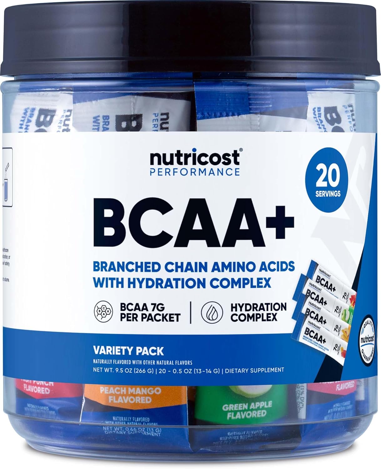 Nutricost BCAA+ Hydration Variety Pack - 20 Stickpacks of Gluten-Free, Non-GMO Branched Chain Amino Acids and Hydration Complex