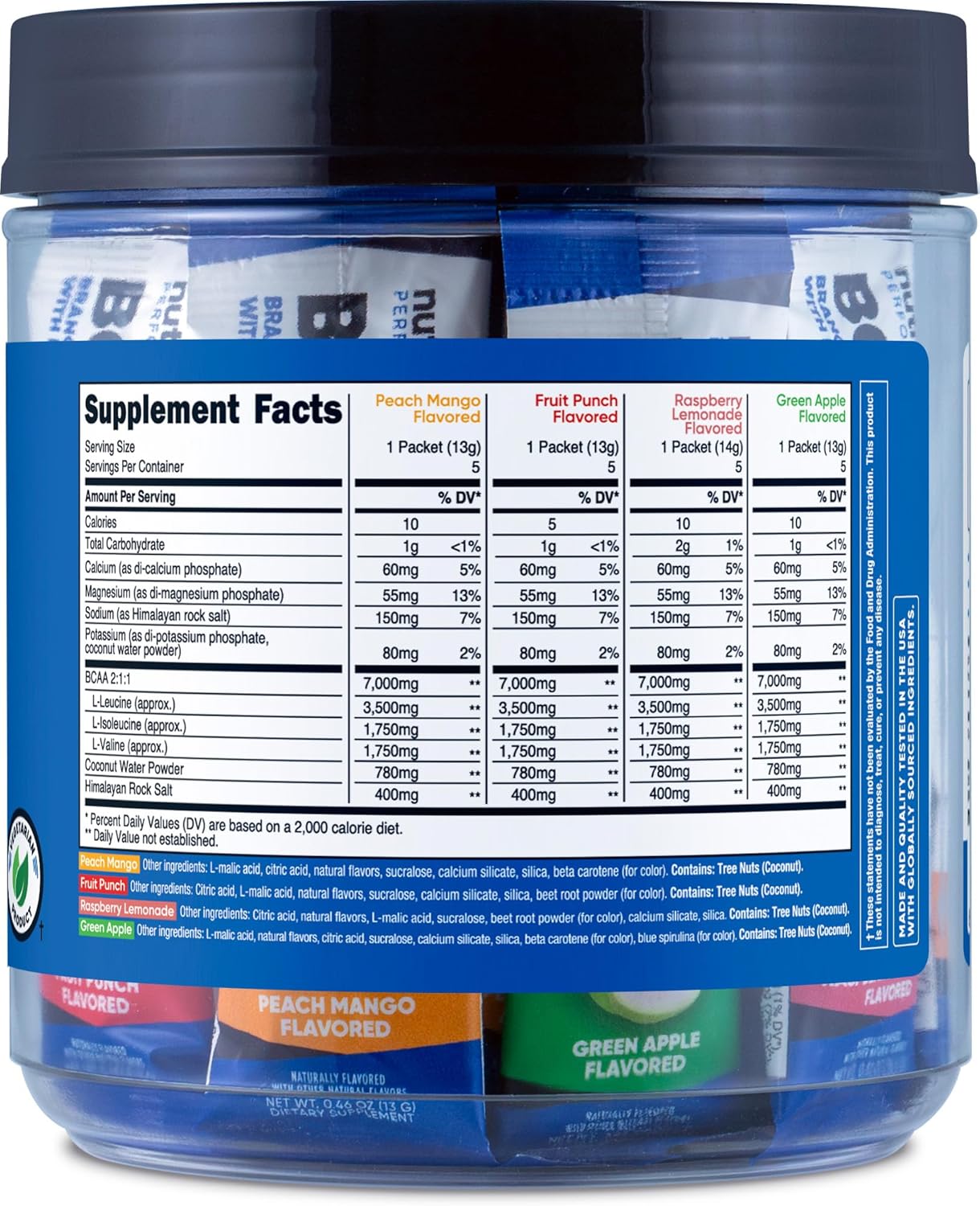 Nutricost BCAA+ Hydration Variety Pack - 20 Stickpacks of Gluten-Free, Non-GMO Branched Chain Amino Acids and Hydration Complex