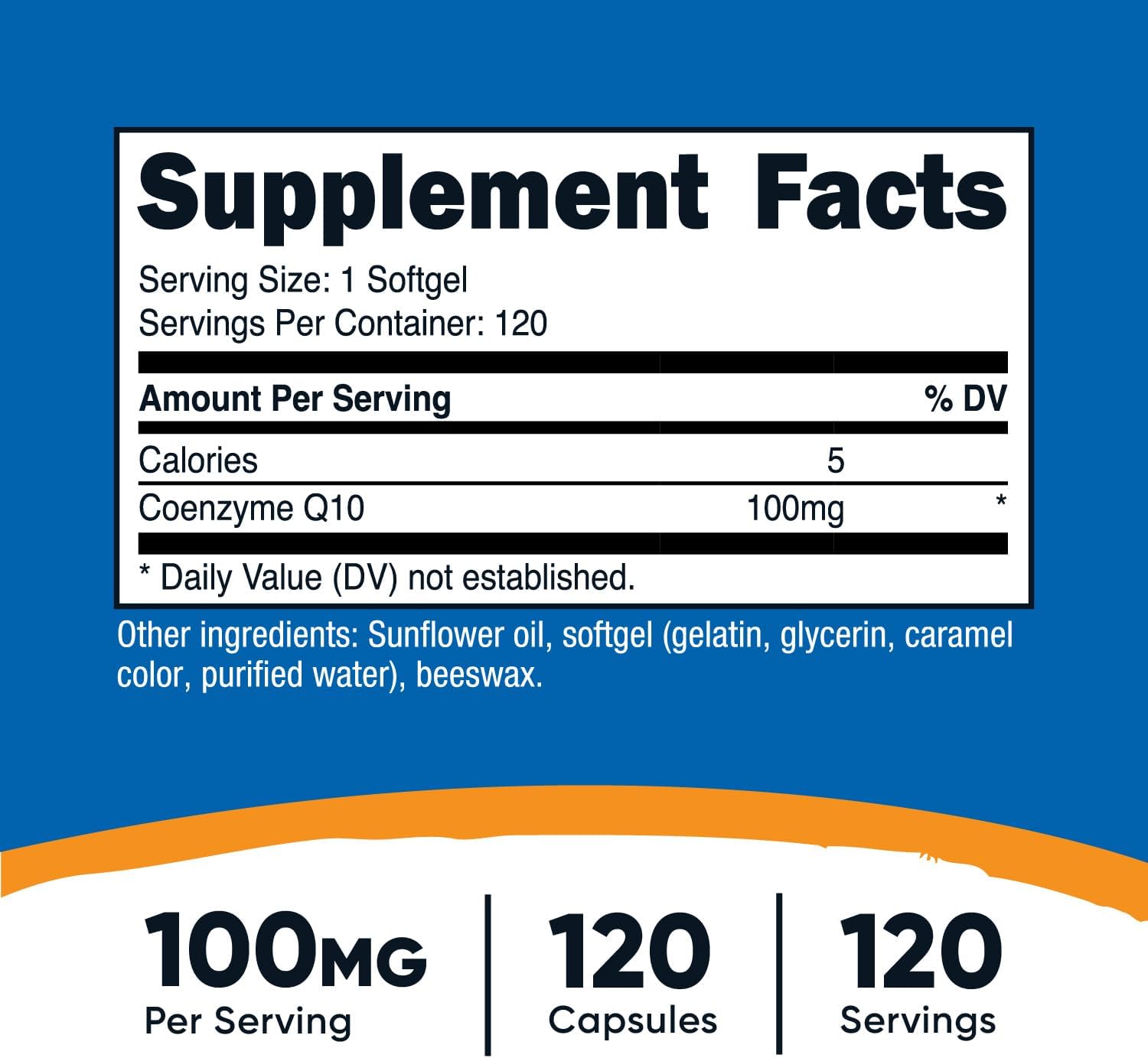 Nutricost CoQ10 Softgels - 120 Servings, 100mg Per Serving, Ultra Pure, Better Absorption, Gluten Free, Non-GMO