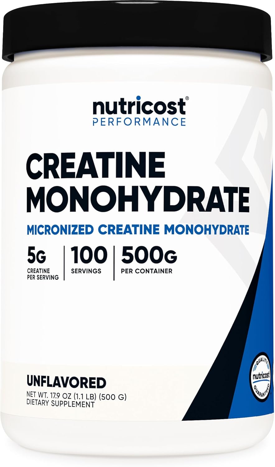 Nutricost Creatine Monohydrate Powder - 500G, 100 Servings, 5000mg Per Serv (5g), Micronized Formula