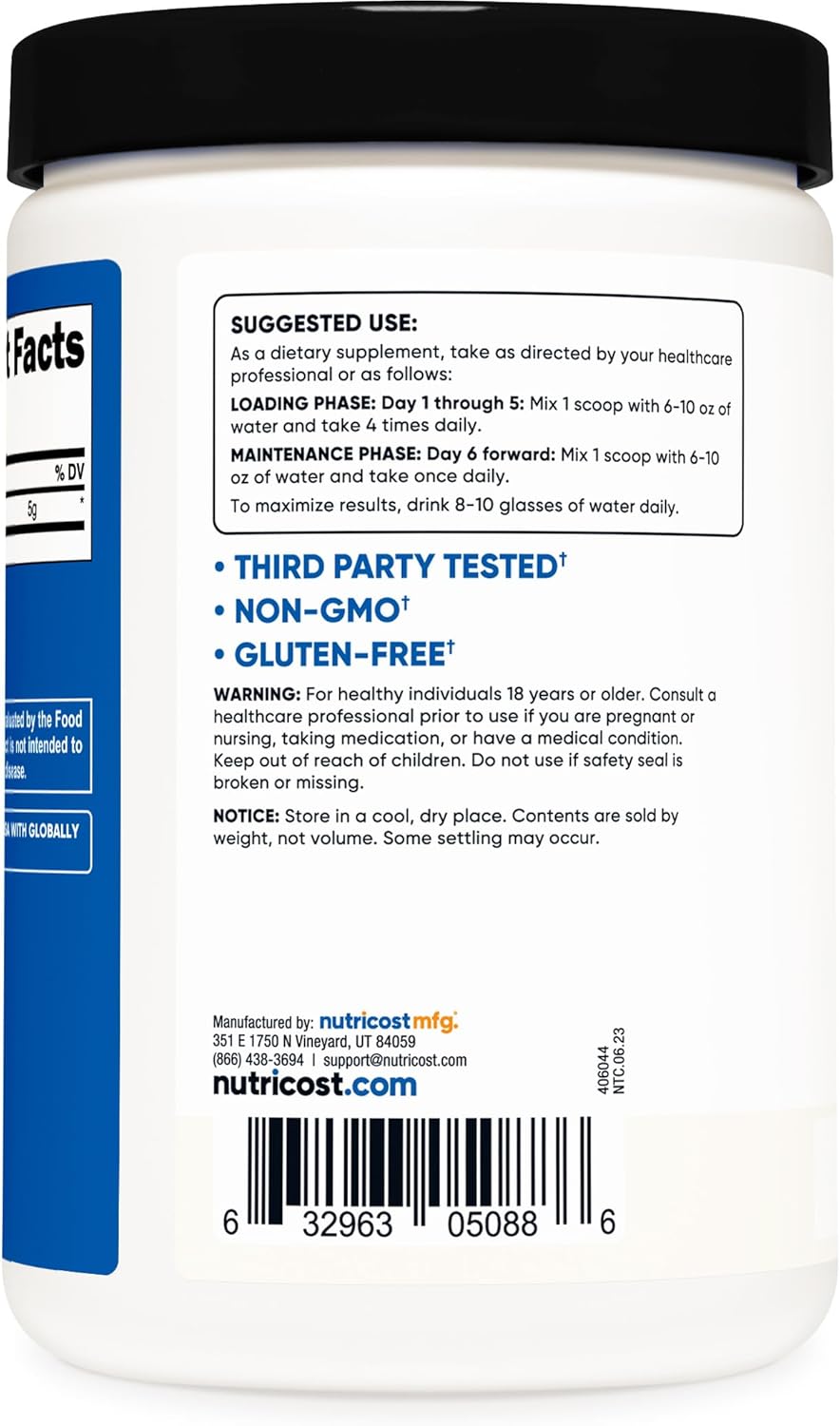 Nutricost Creatine Monohydrate Powder - 500G, 100 Servings, 5000mg Per Serv (5g), Micronized Formula