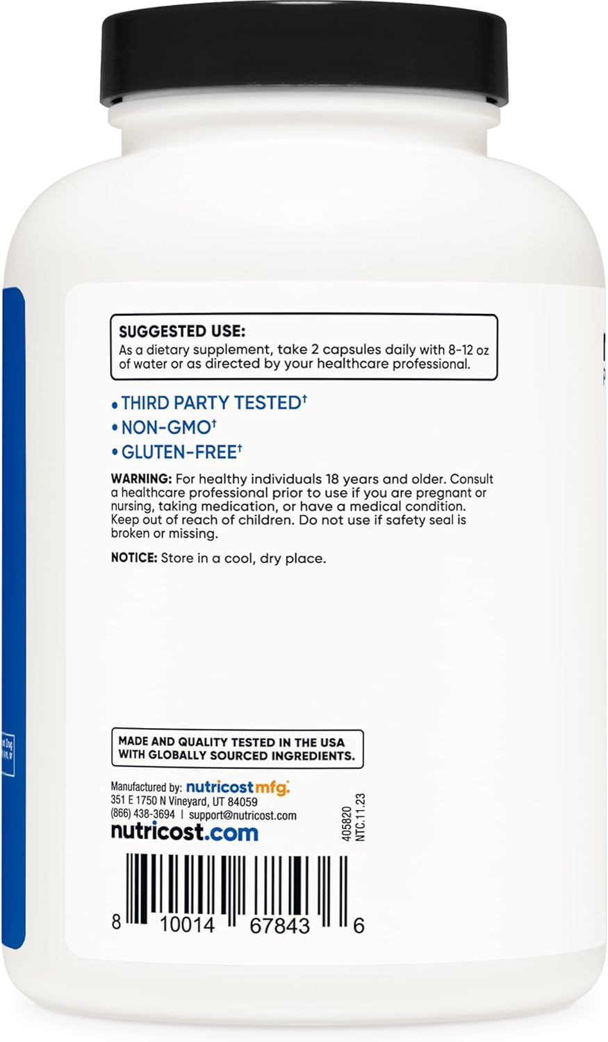Nutricost EAA Capsules 1200mg, 240 Capsules - Essential Amino Acids, 120 Servings - Non-GMO, Gluten Free & Vegan - High Quality Dietary Supplement