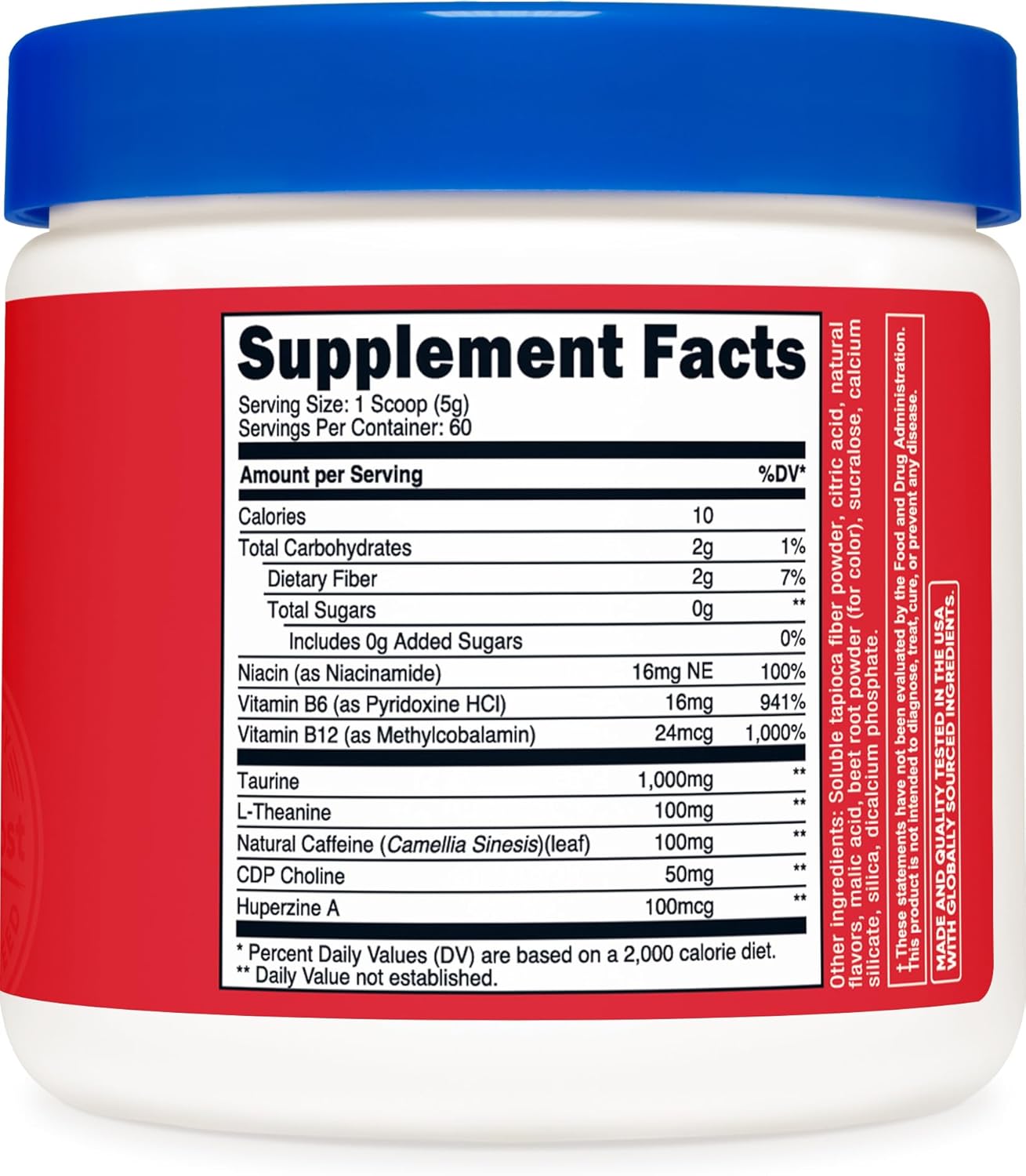 Nutricost Fruit Punch Energy Complex Powder - 60 Servings, 300g Clean Energy Dietary Supplement