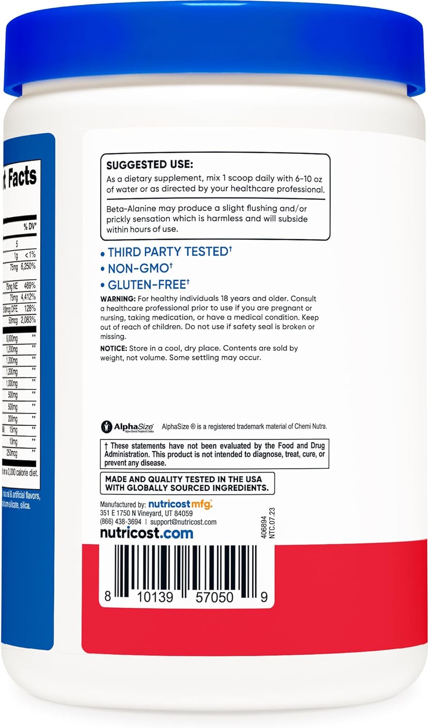 Nutricost Fruit Punch Pre-Workout Powder - Stimulant-Free, Gluten-Free, Non-GMO - 30 Servings