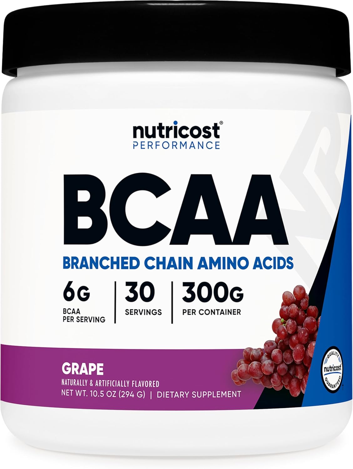 Nutricost Grape BCAA Powder - 30 Servings, 2:1:1 Ratio, Vegetarian, Non-GMO