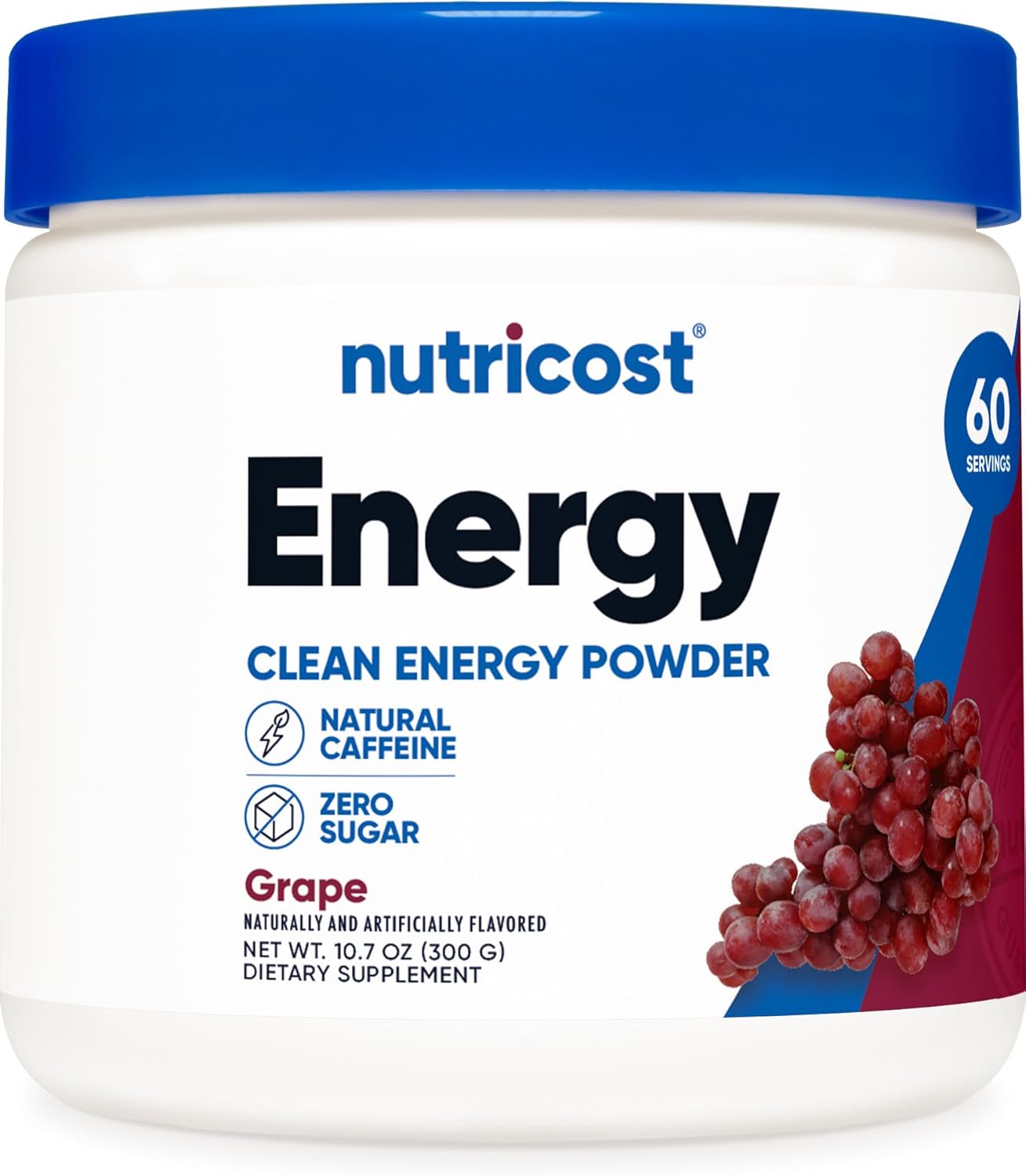 Nutricost Grape Energy Drink Powder - 60 Servings, Pre Workout Supplement with Natural Flavors - Non-GMO, Gluten-Free