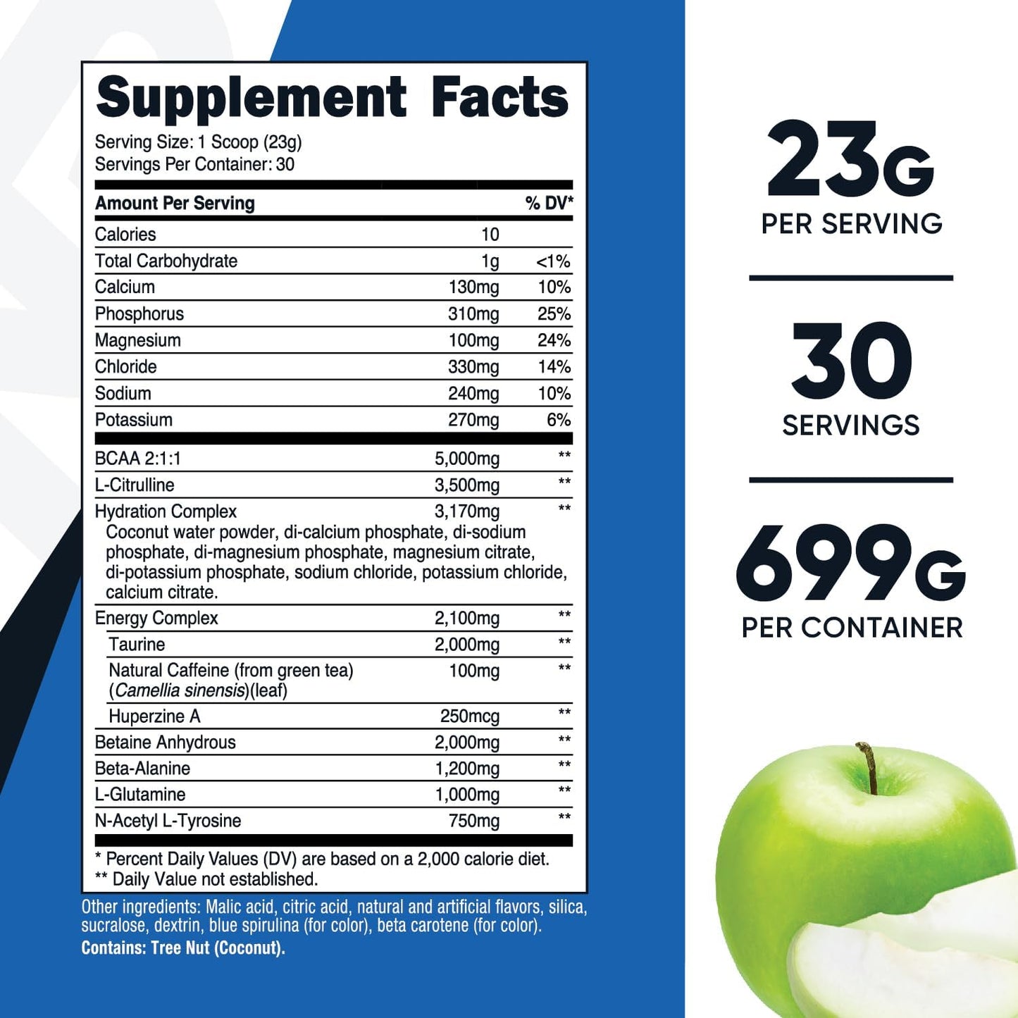 Nutricost Green Apple Intra Workout Powder - 30 Servings, Non-GMO, Gluten-Free Supplement