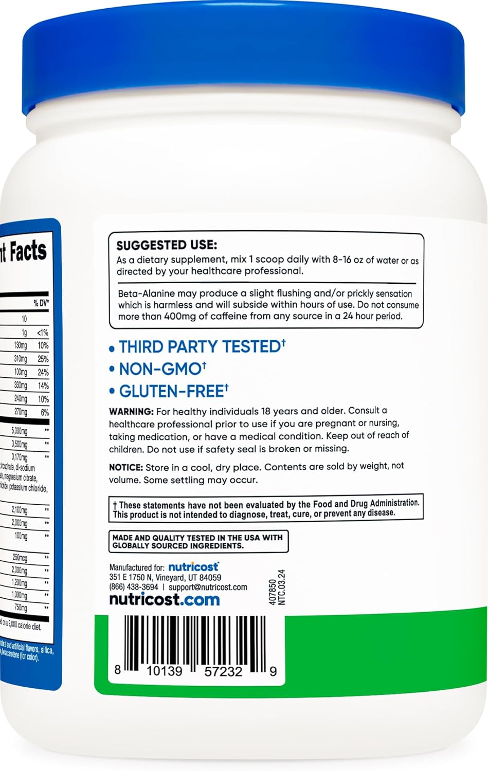Nutricost Green Apple Intra Workout Powder - 30 Servings, Non-GMO, Gluten-Free Supplement