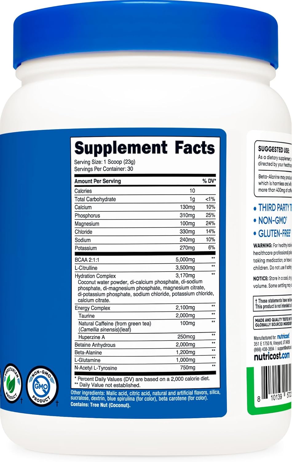 Nutricost Green Apple Intra Workout Powder - 30 Servings, Non-GMO, Gluten-Free Supplement