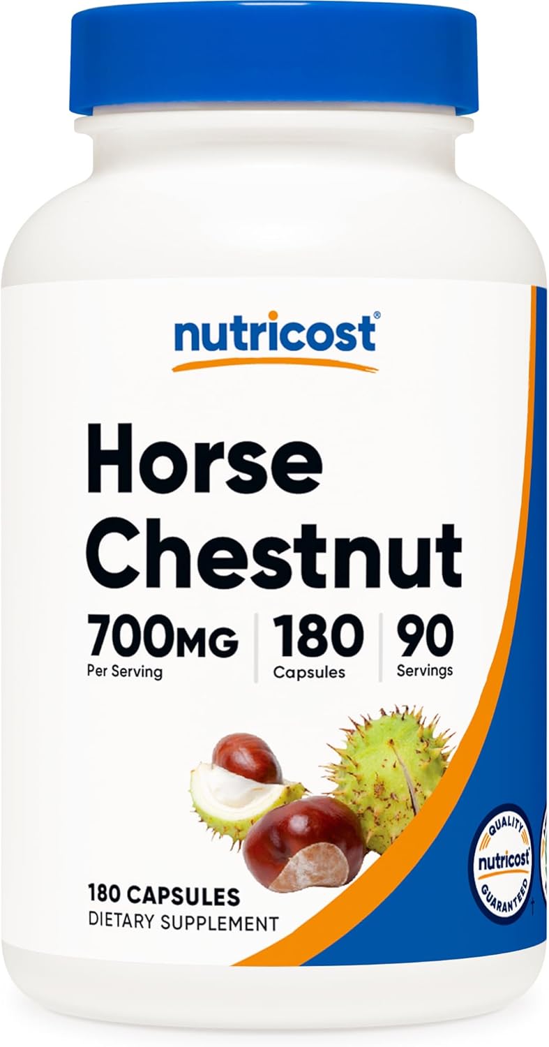 Nutricost Horse Chestnut Extract Capsules - 700 MG Per Serving - 180 Capsules, 90 Servings - Non-GMO, Vegan Formula